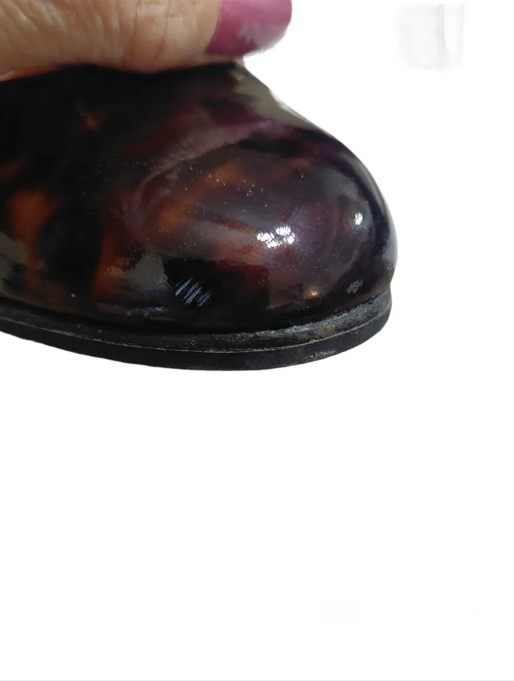 Stuart Weitzman Tortoiseshell Patent Leather Tall Block Heel Size 6 Pumps